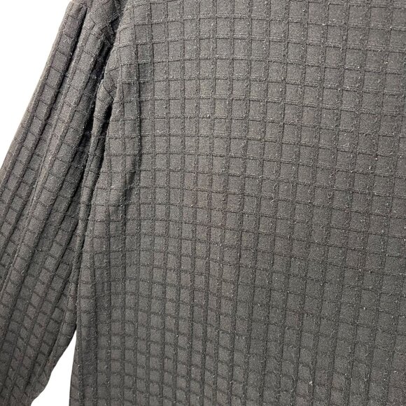 J Jill WearEver Collection Black Waffle Textured Knit 3/4 Sleeve Top Size M - Picture 4 of 12